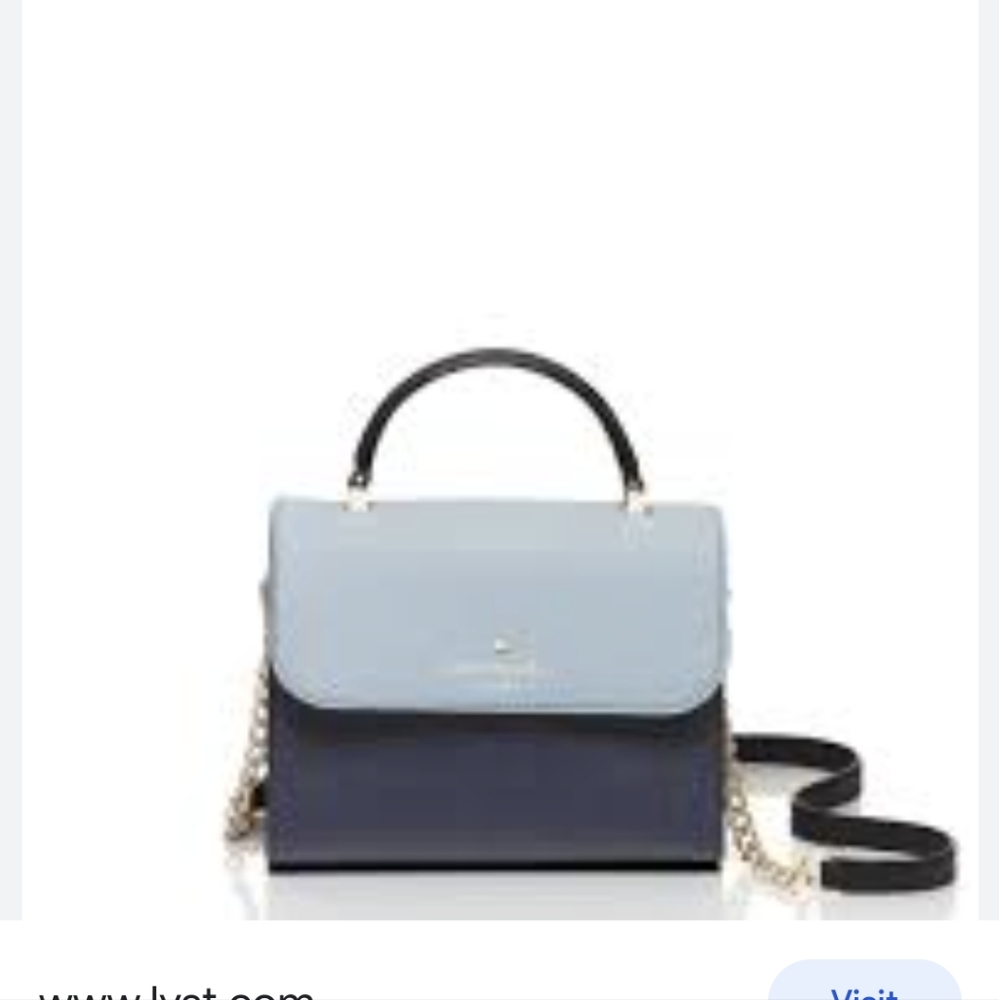 Kate Spade Cedar Street Mini Nora Color block Blue Leather Satchel Cross…